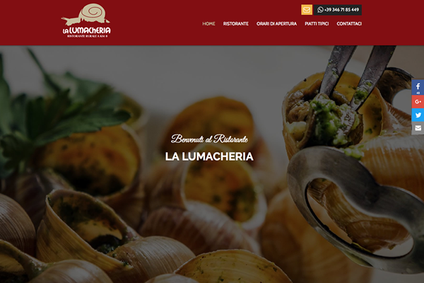Realizzazione sitoweb Ristorante La Lumacheria