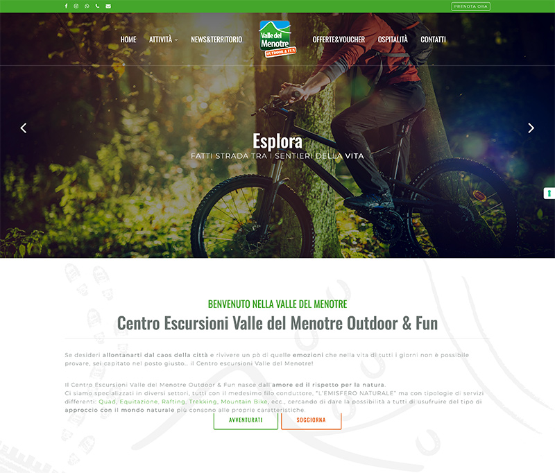 Realizzazione siti web Realizzazione siti web_ Centro escursioni Valle del Menotre in Umbria